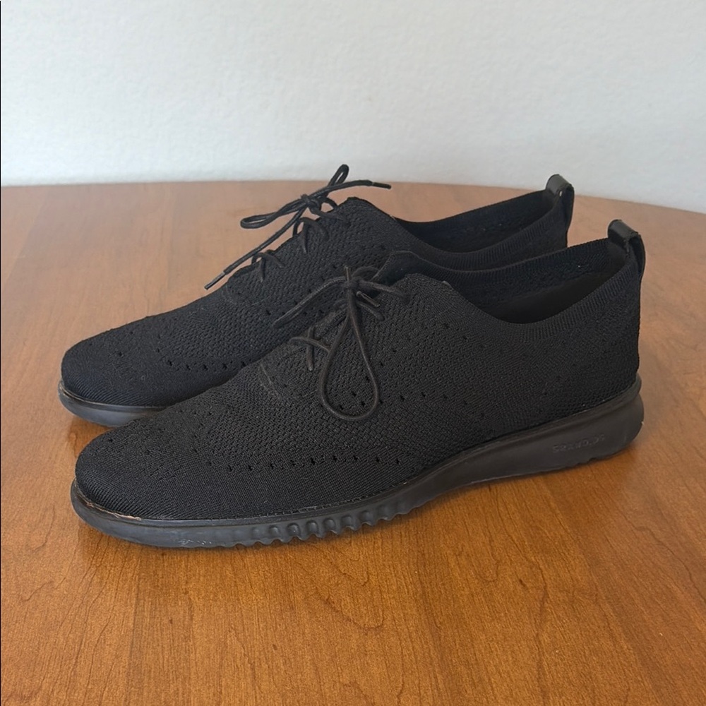 Cole Haan Black Knit Derby Oxfords - Picture 2 of 4